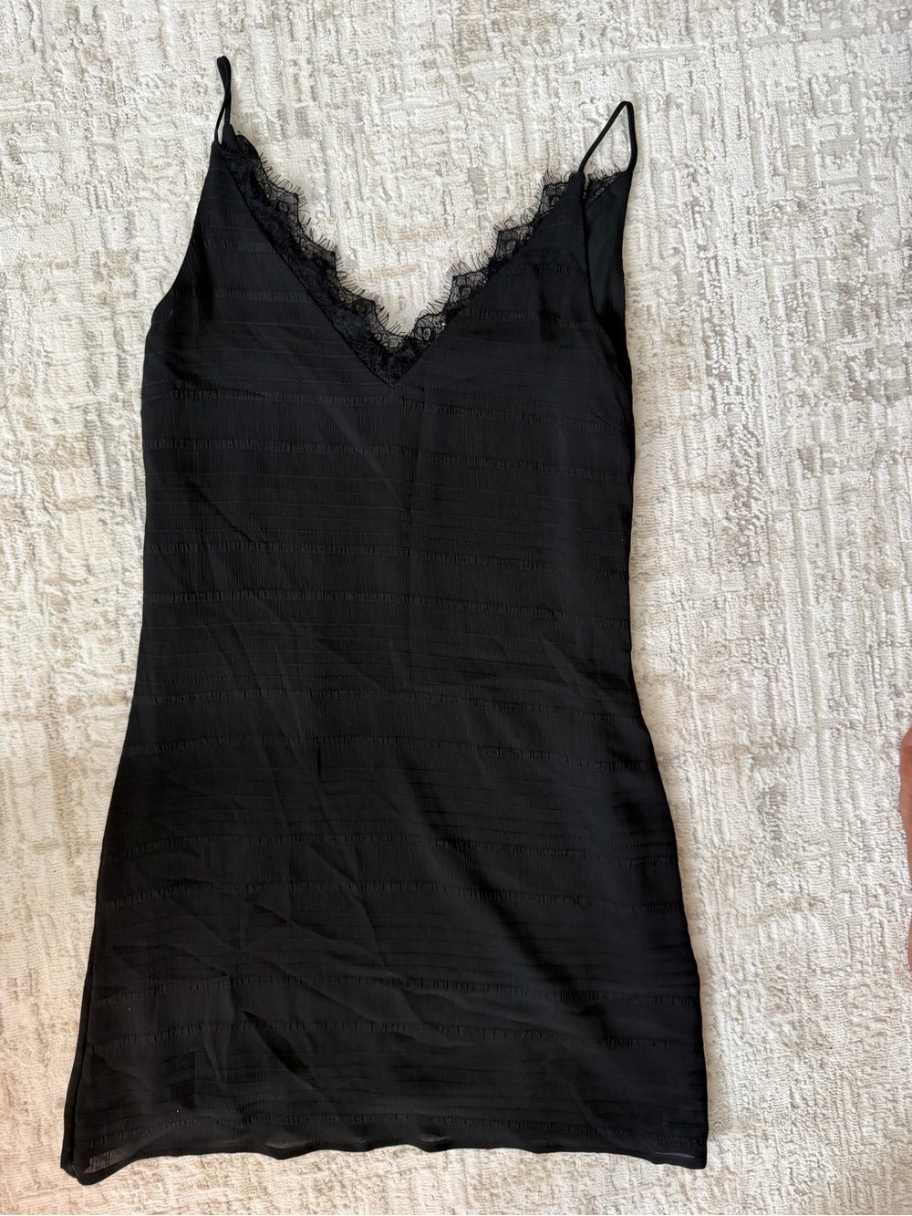 bp Black Lace-Trim Slip Chemise